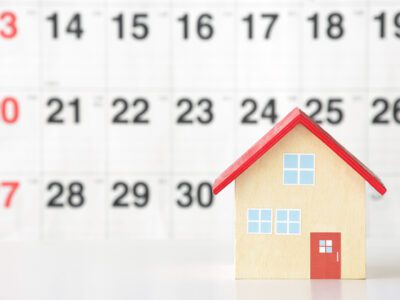 Calendar with miniature house